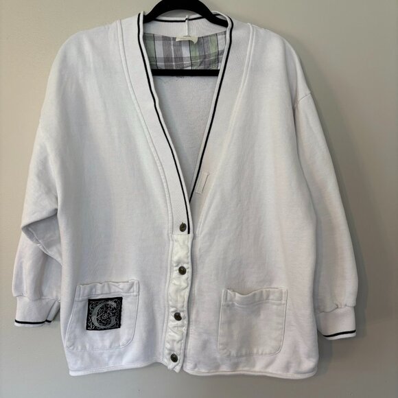 GENERRA Other - Vintage Generra White Cotton Cardigan Button Front Preppy Large